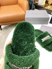 Balenciaga Furry Slide Green - 4