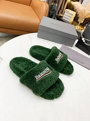 Balenciaga Furry Slide Green - 6