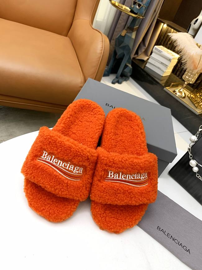 Balenciaga Furry Slide Orange - 1