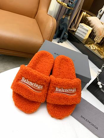 Balenciaga Furry Slide Orange