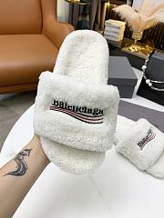 Balenciaga Furry Slide White - 5