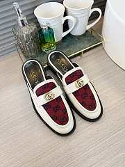 Gucci Leather Slipper Red White - 2