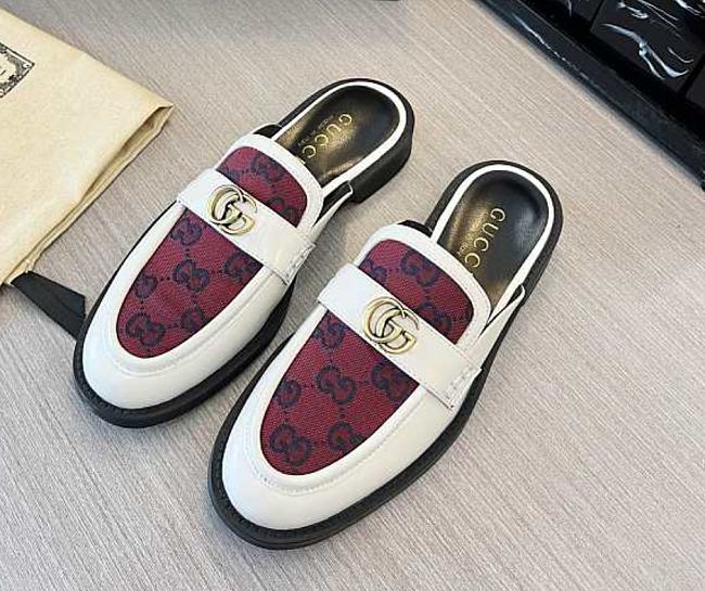 Gucci Leather Slipper Red White - 1