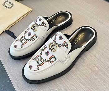 Gucci Princetown Leather Slipper White