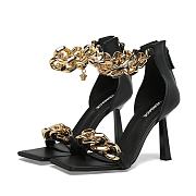 Versace Medusa Chain Nappa Leather Sandals Black - 1