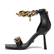 Versace Medusa Chain Nappa Leather Sandals Black - 3