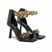 Versace Medusa Chain Nappa Leather Sandals Black - 6