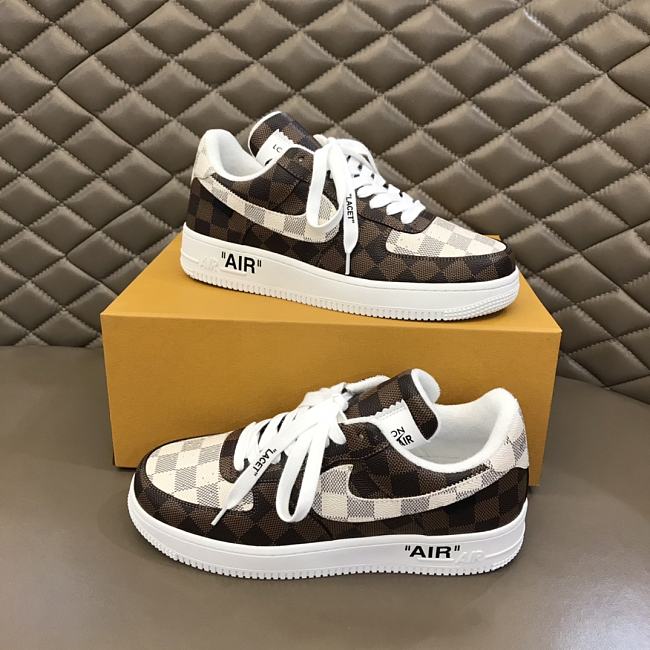 Louis Vuitton Nike Air Force 1 Low White Brown - 1