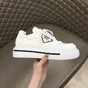 Prada Macro Re-Nylon and Brushed Leather Sneakers All White Black - 4