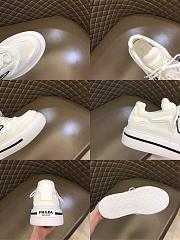 Prada Macro Re-Nylon and Brushed Leather Sneakers All White Black - 2