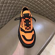 Prada Macro Re-Nylon and Brushed Leather Sneakers Orange - 5