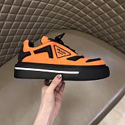 Prada Macro Re-Nylon and Brushed Leather Sneakers Orange - 3