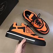 Prada Macro Re-Nylon and Brushed Leather Sneakers Orange - 2