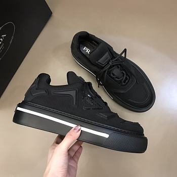 Prada Macro Re-Nylon and Brushed Leather Sneakers All Black