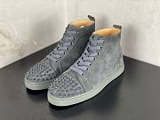 Christian Louboutin Lou Spikes Flat Grey - 1