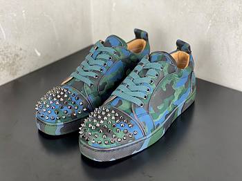 Christian Louboutin Louis Junior Spikes Orlato Flat Army