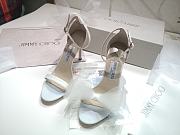 Jimmy Choo Averly 100 Asymmetric Sandals White - 5