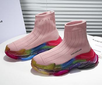 Balenciaga Speed Clear Sole Rainbow Pink