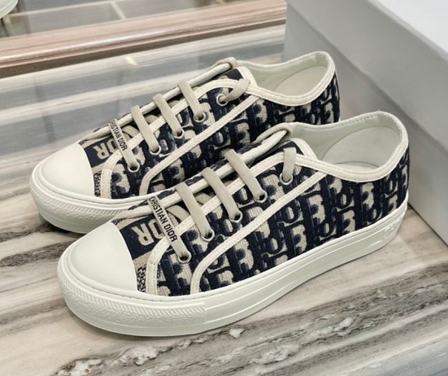 Dior Walk'n'Dior Sneaker Deep Blue Dior Oblique Embroidered Cotton KCK211OBE_S56B - 1