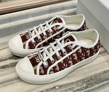 Dior Walk'n'Dior Sneaker Deep Burgundy Dior Oblique Embroidered Cotton KCK211OBE_S16V