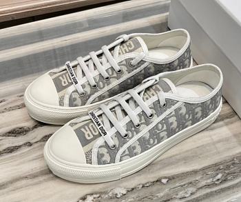 Dior Walk'n'Dior Sneaker Deep Gray Dior Oblique Embroidered Cotton KCK211OBE_S33G