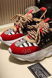 Versace Chain Reaction Trainers Red Black - 5