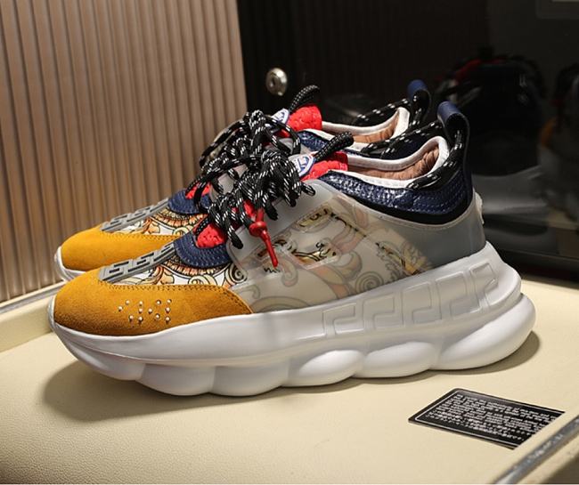 Versace Chain Reaction Trainers White  Yellow - 1