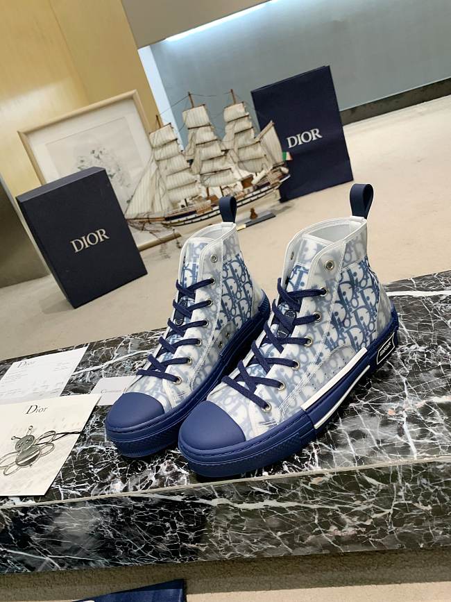 Dior B23 High Top Blue Oblique 3SH118YNT_H565 - 1