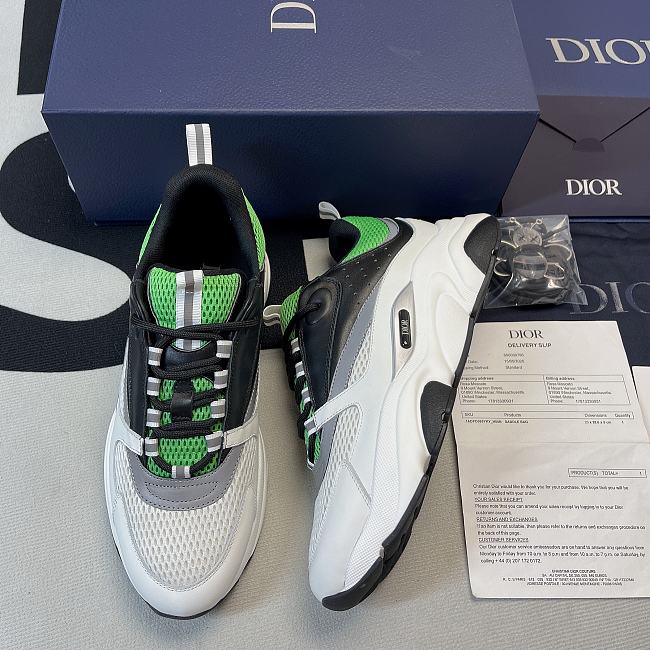 Dior B22 Sneaker White and Green with Black 3SN231YKA_H066 - 1