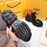 Fendi Force Leather Lace-ups Orange Boots - 4