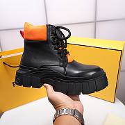 Fendi Force Leather Lace-ups Orange Boots - 5