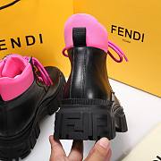 Fendi Force Leather Lace-ups Pink Boots - 3