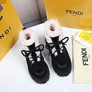 Fendi Force Velvet Fur Lace-ups Black Boots - 4