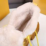 Fendi Force Velvet Fur Lace-ups Yellow Boots - 6