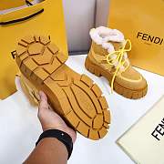 Fendi Force Velvet Fur Lace-ups Yellow Boots - 3