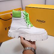 Fendi Force White Leather Lace-ups Green Boots - 6