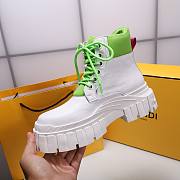 Fendi Force White Leather Lace-ups Green Boots - 3