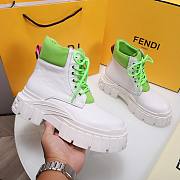 Fendi Force White Leather Lace-ups Green Boots - 2