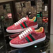 Gucci Ace Leather Sneaker Glitter Beads Pink - 2