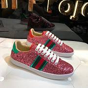 Gucci Ace Leather Sneaker Glitter Beads Pink - 4