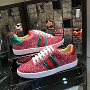 Gucci Ace Leather Sneaker Glitter Beads Pink - 5