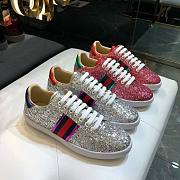 Gucci Ace Leather Sneaker Glitter Beads Pink - 6