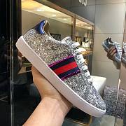 Gucci Ace Leather Sneaker Glitter Beads White - 3