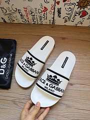 Dolce & Gabbana Crown Logo Embossed Slides White CS1884AO232 - 5