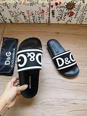 Dolce & Gabbana Logo-Strap Slides Black White CS1991AQ858 - 4