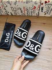 Dolce & Gabbana Logo-Strap Slides Black White CS1991AQ858 - 5