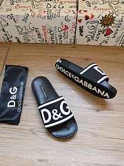 Dolce & Gabbana Logo-Strap Slides Black White CS1991AQ858 - 6