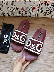 Dolce & Gabbana Logo-Strap Slides Burgundy - 2