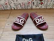 Dolce & Gabbana Logo-Strap Slides Burgundy - 4