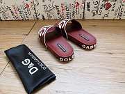 Dolce & Gabbana Logo-Strap Slides Burgundy - 6